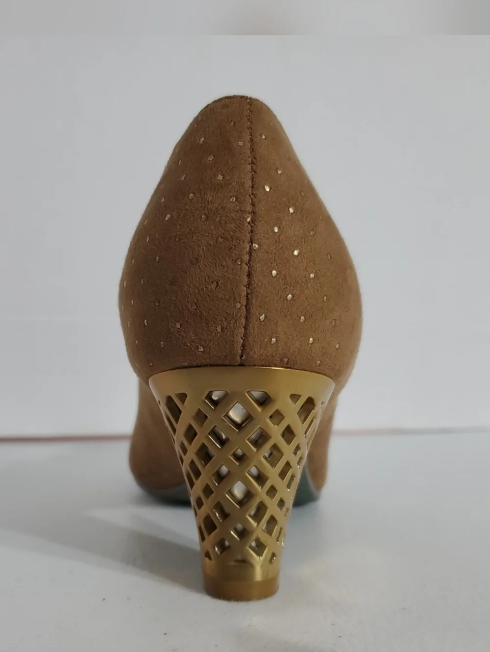 Poetic License Darla's Dream 6.5 Brown Mary Jane Heels Gold Embellishments - Picture 3 of 10